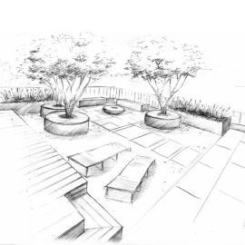 013-Terrasse-mit-schirmformigen-Felsenbirnen